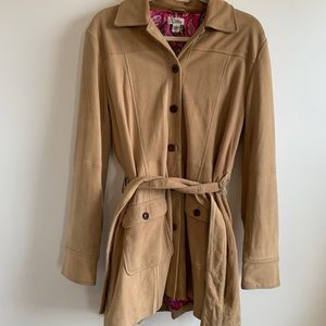 Lilly Pulitzer 100% Lamb Suede Car Coat - Size L